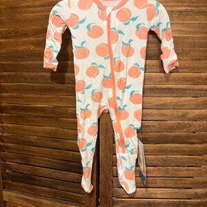 Kickee Pants Kids Long Sleeve Zipper Footie Pajama Fresh Air Peaches